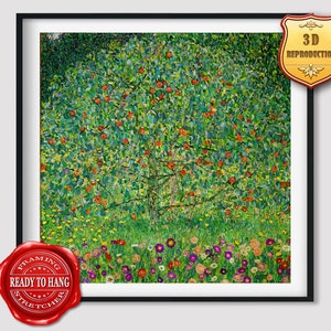 Gustav Klimt Apple Tree I Giclee Print Texture Gel Reproduction Painting Large Size Canvas Paper Wall Art Poster Ready to Hang Framed Print