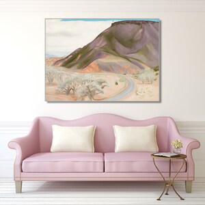 Georgia O'Keeffe Mesa and Road East Giclee Print Reproduction Painting Large Size Canvas Paper Wall Art Poster Ready to Hang Framed Print image 3