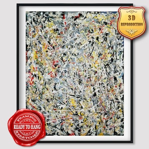 Jackson Pollock White Light Giclee Print Reproduction Painting Large Size Canvas Paper Wall Art Poster Ready to Hang Framed Print