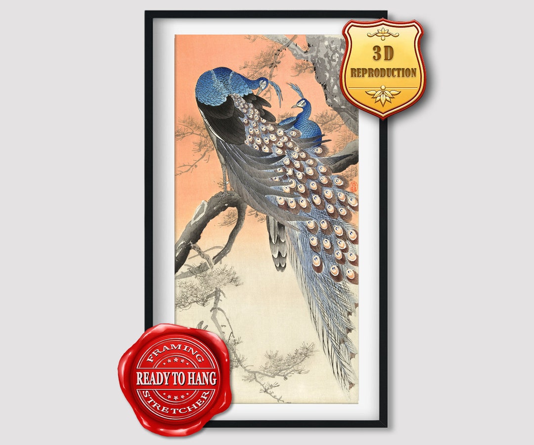 Ohara Koson Two Peacocks on a Tree Branch Giclee Print Reproduction ...