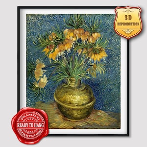 Vincent van Gogh Imperial Fritillaries in a Copper Vase Giclee Print Reproduction Painting Large Size Canvas Paper Wall Art Framed Poster