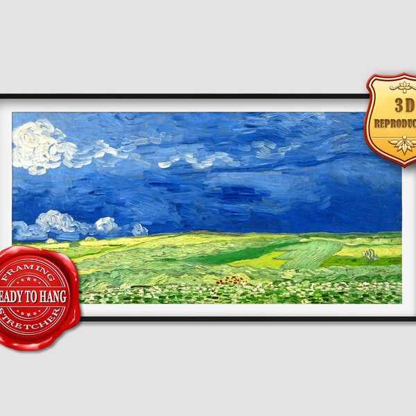 Vincent van Gogh Wheatfield Under Thunderclouds Giclee Print Reproduction Painting Large Size Canvas Paper Wall Art Poster Ready to Hang