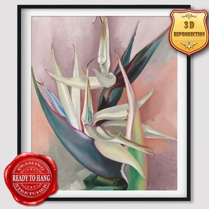 Georgia O'Keeffe White Bird of Paradise Giclee Print Reproduction Painting Large Size Canvas Paper Wall Art Framed Poster Ready to Hang