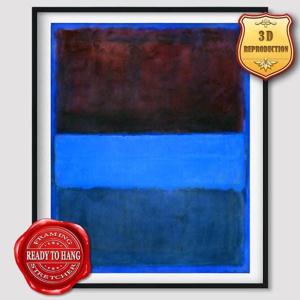 Abstract Painting Blue Rust Etsy