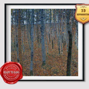 Gustav Klimt Birch Forest I Buchenwald Giclee Print Reproduction Painting Large Size Canvas Paper Wall Art Poster Ready to Hang Framed Print