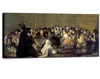 Francisco Goya Witches' Sabbath Ready to Hang 9x23x2,5cm 9x3,5х1in Texture Gel Print Reproduction Painting Canvas Gift for Home