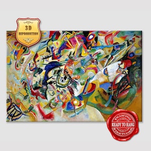 Wassily Kandinsky Composition VII Giclee Print Reproduction Painting Large Size Canvas Paper Wall Art Poster Ready to Hang Framed Print