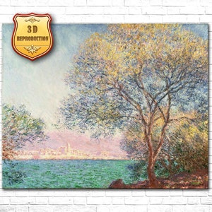 Claude Monet Morning at Antibes Giclee Print Reproduction Painting Large Size Canvas Paper Wall Art Poster Ready to Hang Framed Print