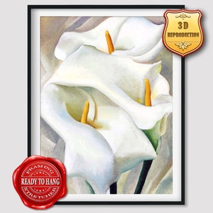 Georgia O'Keeffe Calla Lilies Giclee Print Reproduction Painting Large Size Canvas Paper Wall Art Poster Ready to Hang Framed Print