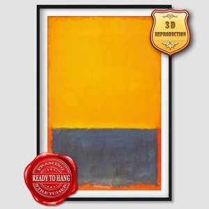Mark Rothko Yellow Blue Orange Giclee Print Reproduction Painting Large Size Canvas Paper Wall Art Poster Ready to Hang Framed Print image 1