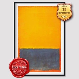 Mark Rothko Yellow Blue Orange Giclee Print Reproduction Painting Large Size Canvas Paper Wall Art Poster Ready to Hang Framed Print