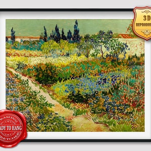 Vincent van Gogh Garden at Arles Giclee Print Reproduction Painting Large Size Canvas Paper Wall Art Poster Ready to Hang Framed Print