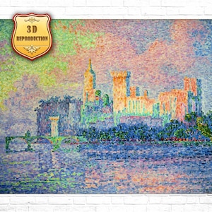 Paul Signac The Papal Palace Avignon Giclee Print Reproduction Painting Large Size Canvas Paper Wall Art Poster Ready to Hang Framed Print