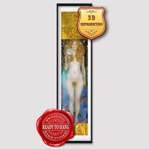 Gustav Klimt Nuda Veritas Giclee Print Texture Gel Reproduction Painting Large Size Canvas Paper Wall Art Poster Ready to Hang Framed Print