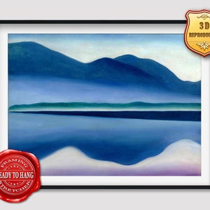 Georgia O&#39;Keeffe Lake George Giclee Print Reproduction Painting Large Size Canvas Paper Wall Art Poster Ready to Hang Framed Print