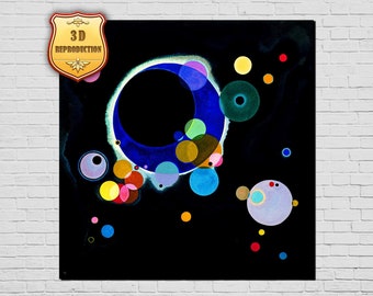 Wassily Kandinsky Several Circles Giclee Print Reproduction Painting Large Size Canvas Paper Wall Art Poster Ready to Hang Framed Print