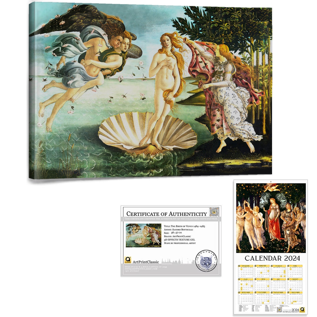 Sandro Botticelli the Birth of Venus 57x37x3cm Calendar 2024