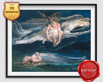 William Blake Pity Giclee Print Texture Gel Reproduction Painting Large Size Canvas Paper Wall Art Poster Ready to Hang Framed Print