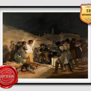 Francisco Goya The Third of May Giclee Print Reproduction Painting Large Size Canvas Paper Wall Art Poster Ready to Hang Framed Print