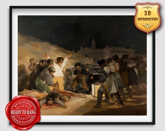 Francisco Goya The Third of May Giclee Print Reproduction Painting Large Size Canvas Paper Wall Art Poster Ready to Hang Framed Print