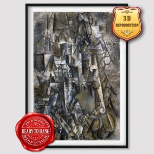 Pablo Picasso The Poet Giclee Print Texture Gel Reproduction Painting Large Size Canvas Paper Wall Art Poster Ready to Hang Framed Print