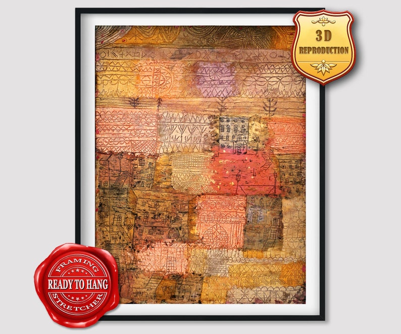 Paul Klee Villas Florentines Giclee Print Reproduction Painting Large Size Canvas Paper Wall Art Poster Ready to Hang Framed Print