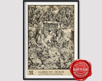 Albrecht Durer Opening of the Seventh Seal Giclee Print Reproduction Painting Large Size Canvas Paper Wall Art Poster Ready to Hang Frame