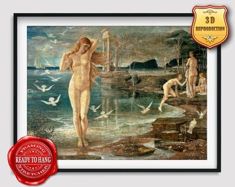 Walter Crane The Renaissance of Venus Giclee Print Reproduction Painting Large Size Canvas Paper Wall Art Poster Ready to Hang Framed Print