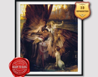 Herbert James Draper The Lament for Icarus Giclee Print Reproduction Painting Large Size Canvas Paper Wall Art Framed Poster Ready to Hang