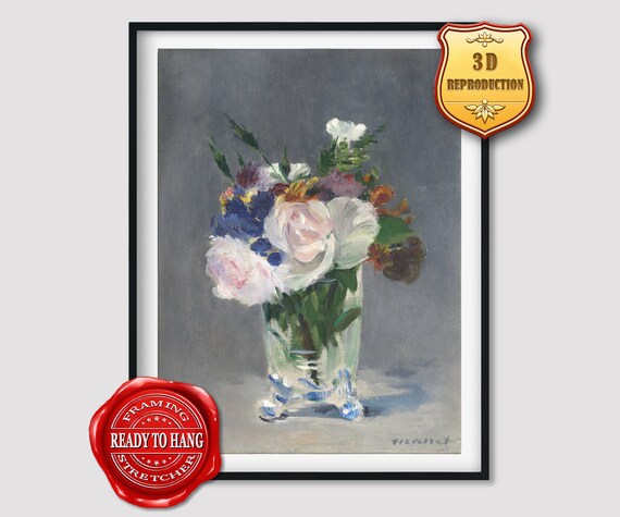Edouard Manet Flowers In A Crystal Vase Giclee Print Etsy