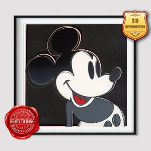 Andy Warhol Mickey Mouse from Myths Giclee Print Reproduction Painting Large Size Canvas Paper Wall Art Poster Ready to Hang Framed Print