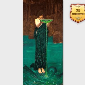 John William Waterhouse Circe Invidiosa Giclee Print Reproduction Painting Large Size Canvas Paper Wall Art Poster print Ready to Hang Frame