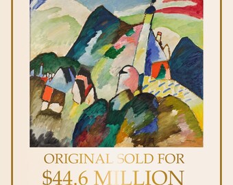 Wassily Kandinsky Murnau mit Kirche II Fine Art Print Museum Quality Reproduction Auction Record