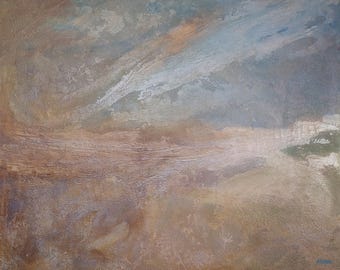 After the Storm — Textured Abstract Landscape Painting, Neutral Contemporary Wall Art