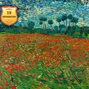 Vincent van Gogh Poppy Field Giclee Print Reproduction Painting Large Size Canvas Paper Wall Art Poster Ready to Hang Framed Print