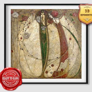 Margaret Macdonald Mackintosh The White Rose And The Red Rose Giclee Print Reproduction Painting Large Size Canvas Paper Wall Art Poster