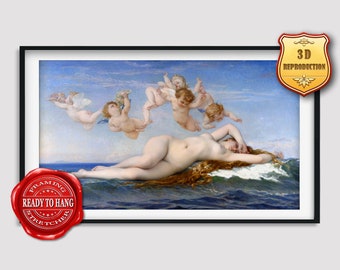 Alexandre Cabanel The Birth of Venus Giclee Print Reproduction Painting Large Size Canvas Paper Wall Art Poster Ready to Hang Framed Print