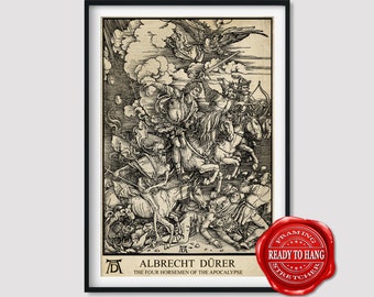 Albrecht Durer The Four Horsemen of the Apocalypse Giclee Print Reproduction Large Size Canvas Paper Wall Art Poster Ready to Hang Frame