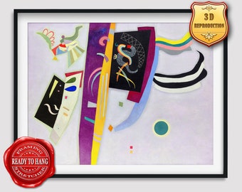 Wassily Kandinsky Violet-Orange Giclee Print Reproduction Painting Large Size Canvas Paper Wall Art Poster Ready to Hang Framed Print