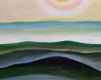 Georgia O'Keeffe Sun Water Maine Giclee Print Reproduction Painting Large Size Canvas Paper Wall Art Poster Ready to Hang Framed Print