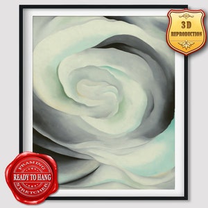 Georgia O'Keeffe Abstraction White Rose Giclee Print Reproduction Painting Large Size Canvas Paper Wall Art Framed Poster Ready to Hang