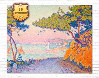 Paul Signac Golfe Juan Giclee Print Texture Gel Reproduction Painting Large Size Canvas Paper Wall Art Poster Ready to Hang Framed Print