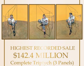 Francis Bacon Three Studies of Lucian Freud Triptych Fine Art Print Museum Quality Reproduction Auction Record