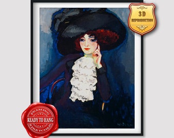 Kees van Dongen Woman with Frill Giclee Print Reproduction Painting Large Size Canvas Paper Wall Art Poster Ready to Hang Framed Print