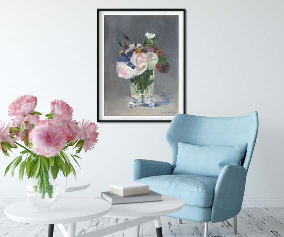 Edouard Manet Flowers In A Crystal Vase Giclee Print Etsy
