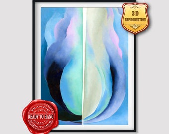 Georgia O'Keeffe Abstraction Blue Giclee Print Reproduction Painting Large Size Canvas Paper Wall Art Poster Ready to Hang Framed Print