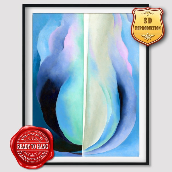Georgia O'Keeffe Abstraction Blue Giclee Print Reproduction Painting Large Size Canvas Paper Wall Art Poster Ready to Hang Framed Print