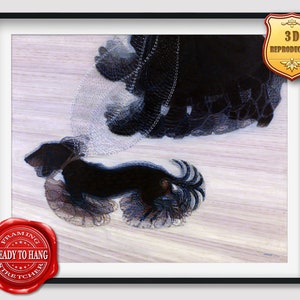 Giacomo Balla Dynamism of a Dog on a Leash Giclee Print Reproduction Painting Large Size Canvas Paper Wall Art Framed Poster Ready to Hang