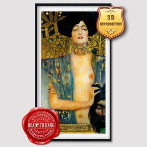 Gustav Klimt Judith and the Head of Holofernes Giclee Print Reproduction Painting Large Size Canvas Paper Wall Art Poster Ready to Hang