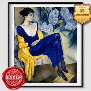 Nathan Altman Ritratto di Anna Akhmatova Giclee Stampa Riproduzione Pittura Tela di grandi dimensioni Carta da parete Poster incorniciato pronto da appendere